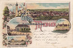  1900 Mengen Ansichtskarte / Postkarte / Litho /  Gruß aus Mengen 2-3