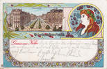 Köln Ansichtskarte / Postkarte / Litho / Jugendstil Gruss aus Köln - Hohenstaufenring -