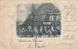 Techau / Ratekau / Ostholstein 1899 Ansichtskarte / Postkarte / Gruss aus Techau. Gasthof zum neuen Kruge 2-3