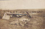 Deutsches Reich Fotokarte / Feldpost / Trümmer eines Flugzeugs -