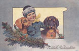 Deutsches Reich Ansichtskarte / Postkarte / Künstlerkarte / Dackel / Fröhliche Weihnachten -