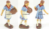 Deutsches Reich Elastolin Massefigur / Bäuerin, Bauersfrau, Magd beim sähen, füttern -