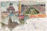 Köln Ansichtskarte / Postkarte / Litho / Gruss aus Köln / Dom / Kaiser Wilhelm I ... -