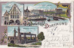 Dortmund Ansichtskarte / Postkarte / Litho / Gruss aus Dortmund / Schiffshebewerk ... -