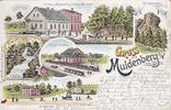  1901 Muldenberg / Grünbach Ansichtskarte / Postkarte / Litho / Gruss aus Muldenberg i/V. / Gasthaus ... 2-3