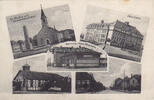 Rheinau / Mannheim Ansichtskarte / Postkarte / Bahnhof - Mhm. Rheinau / Schulhaus / Ev. Kirche... -