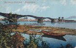 Duisburg Ansichtskarte / Postkarte / Duisberg - Hochfeld. Rheinbrücke mit Flößerei -