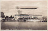 Friedrichshafen / Bodensee / Baden - Württemberg Ansichtskarte / Postkarte / Friedrichshafen a. B. - Hafenbahnhof mit Luftschiff -