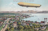 Friedrichshafen / Bodensee / Baden - Württemberg Ansichtskarte / Postkarte / Zeppelin / Graf Zeppelins Luftschiff im Fluge über.. -