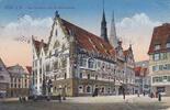 Ulm an der Donau Ansichtskarte / Postkarte / Ulm a. D. / Das Rathaus mit Marktbrunnen. -