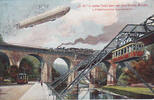 Wuppertal / Barmen Ansichtskarte / Postkarte / Z III. in voller Fahrt über der Sonnborner Brücke -