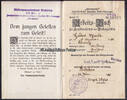 Bilstein / Westfalen Arbeits - Buch zur Legitimation für den Bäckergesellen -