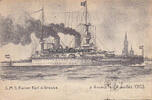 Deutsches Reich / Belgien / Anvers Ansichtskarte / Postkarte / Künstlerkarte / S.M.S. Kaiser Karl d. Grosse / ... -