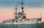 Deutsches Reich Ansichtskarte / Postkarte / S.M. Linienschiff Preußen im Geschwader -