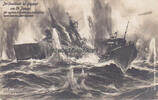 Deutsches Reich Ansichtskarte / Postkarte / Künstlerkarte / Die Seeschlacht bei Helgoland am ... -