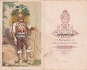  2 Hälfte 19. Jahrh. Meran / Südtirol / Italien Kabinettfoto / Mann in Tracht mit Pistole und Hellebarde 2
