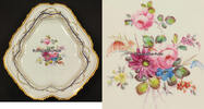 Derby / England Porzellan Schale, Schüssel / Blumenmalerei, handgemalt / Royal Crown Derby -