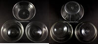 Schweden / Norwegen / Skandinavien Gebrauchsglas, 3 Schalen für Pudding, Joghurt, u .s. w. aus mundgeblasenem Glas -