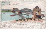 Düsseldorf Ansichtskarte / Postkarte / Litho / Gruss aus Düsseldorf / Rheinbrücke -