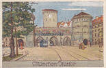 München Ansichtskarte / Postkarte / Künstlerkarte / Isartor -