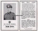 Drittes Reich / Hestrup bei Lengerich Totenzettel / Sterbebild / Joseph Peters Obergefreiter in einem Inf. - Regt. -