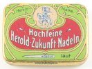 Deutsches Reich,Nürnberg O.J. Grammophon Nadeldose,Hochfeine Herold-Zukunft-Nadeln laut 2-3