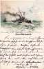 Deutsches Reich 1899 Künstlerkarte von A.H./Torpedos unter Volldampf. 2
