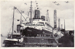 Bremerhaven Ansichtskarte / Bremerhaven. / Schnelldampfer <i>Europa</i> an der Columbus-Kaje/wird... -