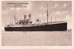 Deutsches Reich Ansichtskarte / Zweischrauben-Turbinendampfer <i>Hamburg</i>/der Hamburg-Amerika Linie -