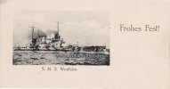 Deutsches Reich Kleine Geschenkkarte/Frohes Fest!/S.M.S. Westfalen -