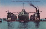 Deutsches Reich Ansichtskarte/Postkarte/Grosser Schwimmdock m. Linienschiff S.M.S. <i>Thüringen</i> -
