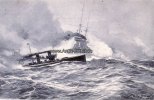 Deutsches Reich Künstlerkarte von Willy Stöwer/Torpedoboots-Angriff in der Nordsee. -