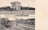 Deutsches Reich Ansichtskarte/Postkarte/Bahnhof einer Kriegseisenbahn in Frankreich/Erbaut... -