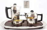 Köln Art Deco / Fünfteiliges Kaffee-und Teeservice in Silber von Fritz Zehgruber -
