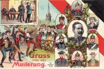 Deutsches Reich Ansichtskarte/Postkarte/Gruss von der Musterung./Gemessen. -