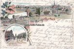 Berge-Borbeck/Essen Litho/Gruss aus Berge-Borbeck/Bahnhof./Marktplatz. -