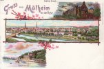 Mülheim an der Ruhr Litho/Gruss aus Mülheim an der Ruhr./Schloss Broich./Kahlenberg. -