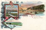 Mülheim a/d. Ruhr Litho/Gruss vom Kahlenberg b. Mülheim a/d. Ruhr./Blick auf die Kettenbrücke... -