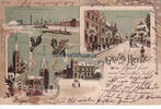Herne / Westfalen Ansichtskarte / Postkarte / Litho / Gruss aus Herne / Hafen u. Zeche Friedrich.. -