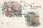 Barmen/Wuppertal Litho/Gruss aus dem Restaurant B. Linde/Barmen -