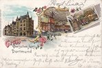 Dortmund Litho/Gruss vom Deutschen Haus Dortmund -