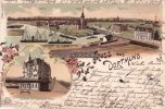 Dortmund Litho/Gruss aus Dortmund./Mühle/Hafenamt/Lagerhaus/Gasthof zur deutschen Flotte. -