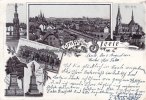 Steele/Essen Litho/Gruss aus Steele/Marien-Säule./Amtsgericht, Postamt u. Kaiser Friedrich... -