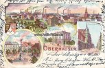 Oberhausen Litho/Gruss aus Oberhausen./Panorama./Marktplatz mit Siegessäule./Rathhaus./... -