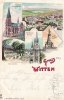 Witten Litho/Gruss aus Witten/Evang. Kirche/Voss-Garten/Katholische Kirche/Krieger... -