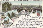 Rheydt Litho/Gruss aus Rheydt/Wappen-der Stadt-Rheydt/Rathaus/Bismark-Denkmal/Denkmal.. -