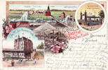 Dortmund/Henrichenburg (Castrop-Rauxel) Litho/Gruss aus dem Gasthof zur Deutschen Flotte Dortmund/Inhaber: P. Breibach. -