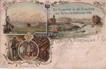 Dortmund Litho/Gruss aus Dortmund./Union./Hafen./Bergwerk - Inneres./Zur Erinnerung an.. -
