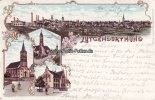 Dortmund/Lütgendortmund Litho/Gruss aus Lütgendortmund/Evangl. Kirche/Neue kathol. Kirche/Amtshaus/Mit.. -