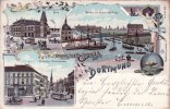 Dortmund Litho/Gruss aus Dortmund/Börse/Parthie vom Dortmunder Hafen/Steinplatz u. ... -